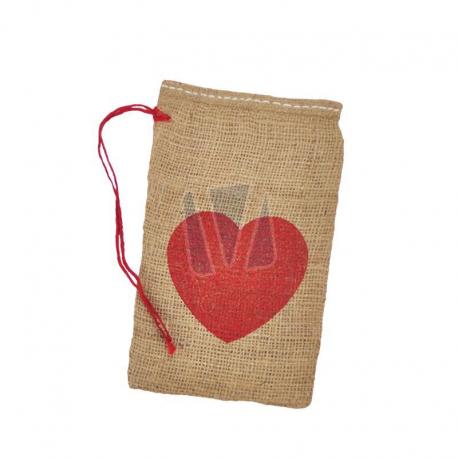Jute zakken met hartje 15 x 25 cm (per stuk) gebruik: Jute zakken met hartje 15 x 25 cm (per stuk)