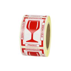 Waarschuwingsetiketten met “Breekbaar” in 4 talen