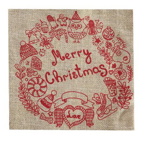 Jute zak met Merry Christmas 30 x 40 cm 