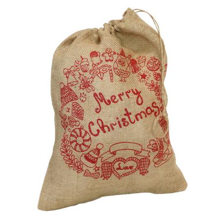 Jute zak met Merry Christmas 30 x 40 cm gebruik: Jute zak met Merry Christmas 30 x 40 cm 